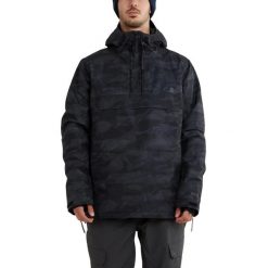 Kurtka narciarska męska Burnaby Anorak - brąz. Czarne kurtki sportowe męskie FUNDANGO, na zimę, m, bez wzorów, bez kaptura, narciarskie. W wyprzedaży za 349.00 zł.