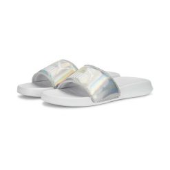 Klapki damskie Puma Popcat 20 Irridescent. Szare klapki damskie Puma, bez wzorów, z materiału, eleganckie, bez obcasa, bez zapięcia. Za 164.00 zł.
