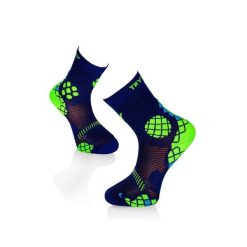 Niebiesko-żółte skarpetki kompresyjne do biegania. Niebieskie skarpetki damskie TRY TO FLY, bez wzorów. Za 67.41 zł.