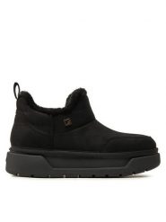Guess Botki Unie FLFUNN ESU10 Czarny. Czarne botki damskie Guess, z aplikacjami, z materiału, bez obcasa, na płaskiej podeszwie, bez zapięcia. Za 669.99 zł.