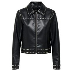 Kurtka Only Maxime Faux LTHR JKT Czarna. Czarne kurtki męskie ONLY, l, bez wzorów, z materiału, bez kaptura. Za 380.66 zł.