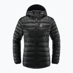 Kurtka puchowa damska Haglöfs Roc Down Hood. Czarne kurtki sportowe damskie Haglöfs, na zimę, xs, bez wzorów, z puchu, bez ramiączek, bez kaptura, trekkingowe. Za 719.99 zł.