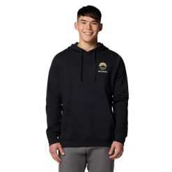 Bluza dresowa sportowa męska Trek Graphic Hoodie. Czarne bluzy sportowe męskie Columbia, m, bez wzorów, z bawełny, bez kaptura, trekkingowe. Za 279.99 zł.