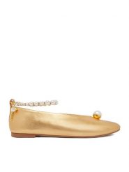 GINO ROSSI Baleriny CEO-ROSE-LT1670-9 Złoty. Żółte balerinki damskie Gino Rossi, bez wzorów, ze skóry, bez obcasa, bez zapięcia. Za 349.99 zł.