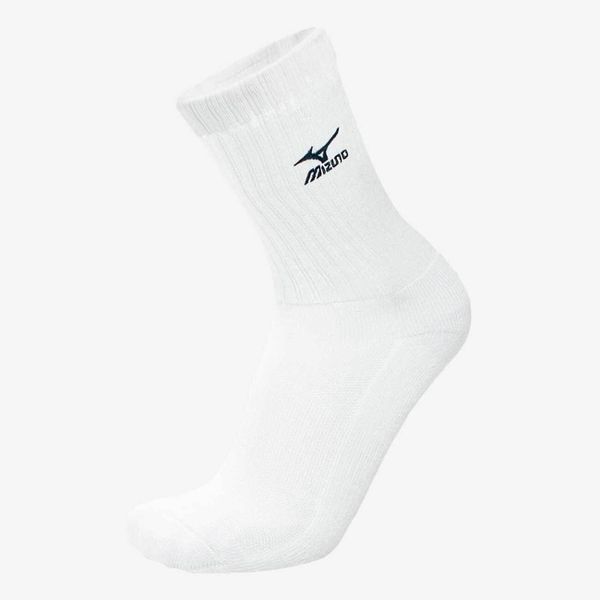 Skarpetki Mizuno Volley Blanc. Białe skarpety męskie Mizuno, bez wzorów, z bawełny. Za 29.99 zł.