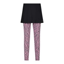 Damskie legginsy 2 w 1 z dżerseju CMP. Czarne legginsy damskie CMP, bez wzorów, z dżerseju. Za 294.70 zł.