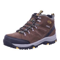 Buty trekkingowe męskie Skechers Pelmo. Brązowe buty zimowe męskie Skechers, z gumy, bez zapięcia. Za 435.00 zł.