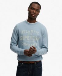 Superdry Bluza Coastal Relaxed z 100% bawełny – Washed Denim Blue. Niebieskie bluzy damskie Superdry, m, bez wzorów, z bawełny, klasyczne, bez ramiączek, bez kaptura. Za 326.10 zł.