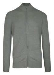 Sweter Szary ze Stójką, Zapinany na Zamek, Ściągacze, Męski -BRAVE SOUL. Szare swetry męskie Brave Soul, l, bez wzorów, z poliamidu, eleganckie, bez kołnierzyka, bez ramiączek. Za 119.00 zł.