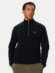 Aeronautica Militare Sweter 262MA1672UL00954 Granatowy Regular Fit. Niebieskie swetry męskie Aeronautica Militare, m, bez wzorów, z bawełny, bez kołnierzyka, bez ramiączek. Za 894.99 zł.