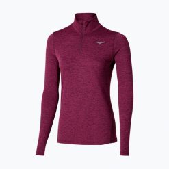Bluza do biegania damska Mizuno Core Impulse Half Zip Tee. Fioletowe bluzy damskie Mizuno, s, bez wzorów, z materiału, eleganckie, bez ramiączek, bez kaptura. Za 109.99 zł.