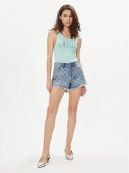 Liu Jo Top MA4327 J4695 Zielony Slim Fit. Zielone topy damskie Liu Jo, s, bez wzorów, z wiskozy, bez kołnierzyka, bez ramiączek. Za 149.99 zł.