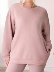 Bluza - różowy. Czerwone bluzy damskie Sinsay, l, bez wzorów, bez ramiączek, bez kaptura. Za 39.99 zł.