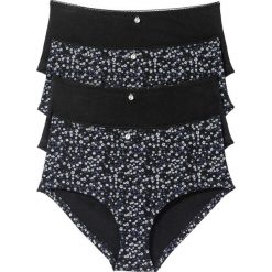 Figi maxi panty (4 pary). Czarne majtki damskie bonprix. Za 59.99 zł.