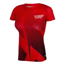 Koszulka do biegania damska z krótkim rękawem EXTREME HOBBY HALFTONE. Czerwone bluzki damskie EXTREME HOBBY, xl, bez wzorów, z elastanu, sportowe, bez kołnierzyka, bez ramiączek. Za 139.00 zł.