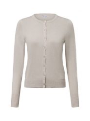 Marie Lund Kardigan Kobiety Sztuczne włókno beżowy, XXL. Brązowe kardigany damskie Marie Lund, xxl, bez wzorów, prążkowane, eleganckie, bez kołnierzyka. Za 149.95 zł.