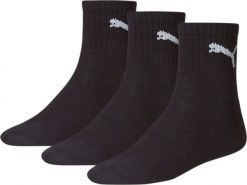 Puma Skarpety unisex Puma Core Short Crew 3P czarne 90611002 39-42. Czarne skarpetki damskie Puma, bez wzorów. Za 58.57 zł.