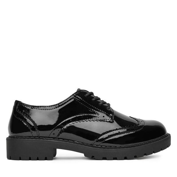 Półbuty DeeZee. Czarne półbuty damskie DeeZee, bez wzorów, bez obcasa, na płaskiej podeszwie, bez zapięcia. Za 159.99 zł.