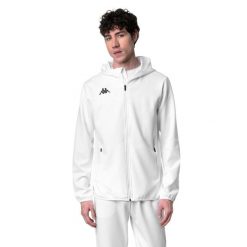 Kurtka z kapturem Kappa Irdum. Białe kurtki męskie Kappa, na zimę, l, bez wzorów, z materiału, z kapturem, na fitness i siłownię. Za 315.50 zł.