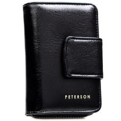Portfel damski Peterson PTN 009-HF czarny. Czarne portfele damskie Peterson, ze skóry ekologicznej. Za 59.99 zł.
