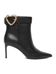 Eva Minge Botki EO-GAIA-2502-105 Czarny. Czarne botki damskie Eva Minge, bez wzorów, ze skóry, bez obcasa, na szpilce, bez zapięcia. Za 579.99 zł.