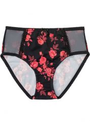 Figi maxi z poliamidu z recyklingu. Czarne majtki damskie bonprix, z poliamidu. Za 27.99 zł.