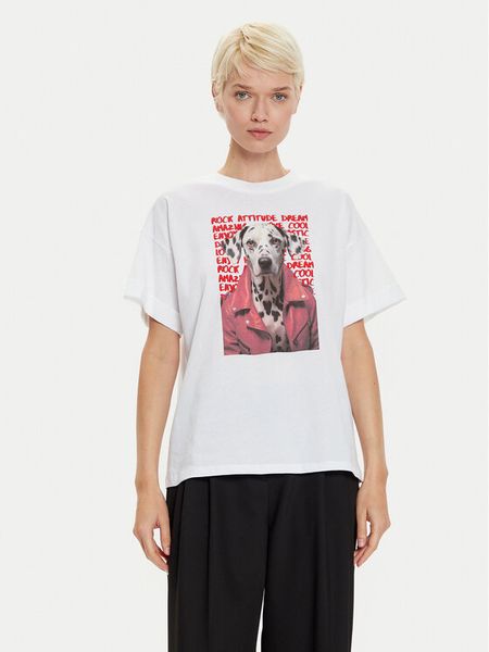 Imperial T-Shirt TV34IGTSRA Biały Regular Fit. Białe t-shirty damskie Imperial, m, bez wzorów, z bawełny, bez kołnierzyka, bez ramiączek. Za 139.99 zł.