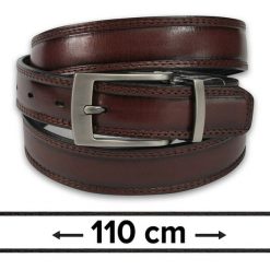 Dwustronny Pasek do Spodni, Czarno-Brązowy, 110 cm, Elegancki, Męski, Skórzany -ZET. Brązowe paski męskie Zet, ze skóry, eleganckie. Za 89.00 zł.