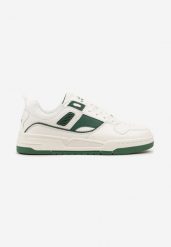 Biało-Zielone Płaskie Sznurowane Buty Sportowe Sneakersy z Geometrycznym Wzorem Eliraya. Białe buty sportowe męskie Born2be, bez wzorów, z jeansu, bez zapięcia. Za 119.99 zł.