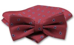 Elegancka Mucha Męska - Alties -Czerwień, Wzór Paisley. Czerwone krawaty i muchy Alties, bez wzorów, eleganckie. Za 54.00 zł.
