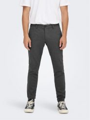 Only & Sons Chinosy 22022911 Szary Tapered Fit. Szare eleganckie spodnie męskie Only & Sons, bez wzorów, z wiskozy. Za 129.99 zł.