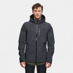 Kurtka męska softshell Alpinus Roignais. Czarne kurtki męskie Alpinus, m, bez wzorów, z softshellu, bez kaptura. Za 399.00 zł.