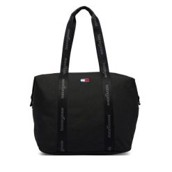 Torebka Tommy Jeans. Czarne shopperki damskie Tommy Jeans, bez wzorów, z jeansu, bez dodatków. Za 329.99 zł.