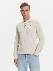 Tommy Jeans Sweter Essential DM0DM20304 Beżowy Slim Fit. Brązowe swetry męskie Tommy Jeans, m, bez wzorów, z bawełny, bez kołnierzyka, bez ramiączek. Za 299.99 zł.