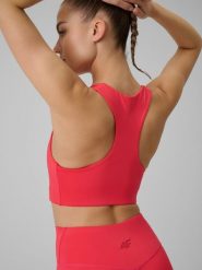 4F Biustonosz treningowy z niskim wsparciem damski - czerwony S. Czerwone bielizna sportowa damska 4F, s, bez wzorów, z gumy. Za 89.99 zł.