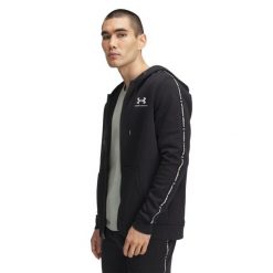 Bluza z kapturem i zamkiem błyskawicznym Under Armour Icon Fleece. Białe bluzy sportowe męskie Under Armour, bez wzorów, z kapturem, na fitness i siłownię. Za 349.60 zł.