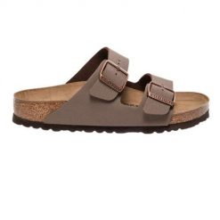 Klapki turystyczne uniseks Birkenstock Arizona 181. Brązowe klapki damskie Birkenstock, bez wzorów, z gumy, bez zapięcia. Za 389.00 zł.