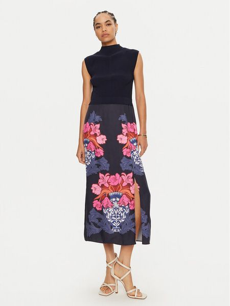 Ted Baker Sukienka codzienna 275626 Granatowy Regular Fit. Niebieskie sukienki damskie Ted Baker, na co dzień, bez wzorów, z wiskozy, bez kołnierzyka, bez ramiączek, proste. Za 639.99 zł.
