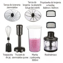 Blender ręczny Adler CR 4623 (1600W; kolor czarny). Czarne blendery Adler. Za 319.99 zł.