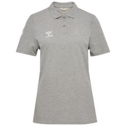 Damska koszulka polo Hummel Go 2.0 Chevron. Szare bluzki damskie Hummel, bez wzorów, sportowe, bez kołnierzyka, bez ramiączek. Za 217.00 zł.