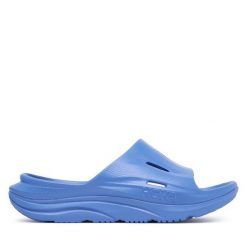 Klapki Hoka. Niebieskie klapki męskie HOKA, bez wzorów, bez zapięcia. Za 299.99 zł.
