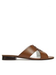 Tory Burch Klapki Miller 162574 Brązowy. Brązowe klapki damskie Tory Burch, bez wzorów, ze skóry, bez obcasa, bez zapięcia. Za 949.99 zł.