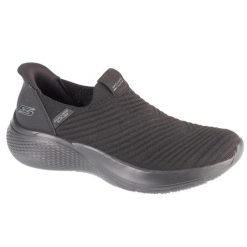 Buty sportowe Sneakersy damskie, Slip-Ins Bobs Infinity - Daily. Czarne obuwie sportowe damskie Skechers, bez wzorów, z materiału, bez zapięcia, trekkingowe. Za 289.99 zł.