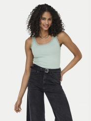 ONLY Top Sara 15345994 Zielony jasny Slim Fit. Zielone topy damskie ONLY, l, bez wzorów, z bawełny, bez kołnierzyka, bez ramiączek. Za 74.99 zł.