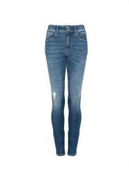 Guess Jeansy "Skinny High" | W2GA34D3ZTL | Kobieta | Niebieski. Niebieskie jeansy damskie Guess, z aplikacjami, z bawełny. W wyprzedaży za 289.00 zł.