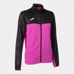 Bluza tenisowa damska Joma Montreal Full Zip. Czarne bluzy damskie Joma, xs, bez wzorów, z dzianiny, klasyczne, bez ramiączek, bez kaptura. Za 120.00 zł.