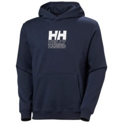 Bluza z kapturem Helly Hansen Fleece Graphic. Niebieskie bluzy męskie Helly Hansen, m, bez wzorów, z bawełny, eleganckie, bez ramiączek, z kapturem. Za 357.40 zł.
