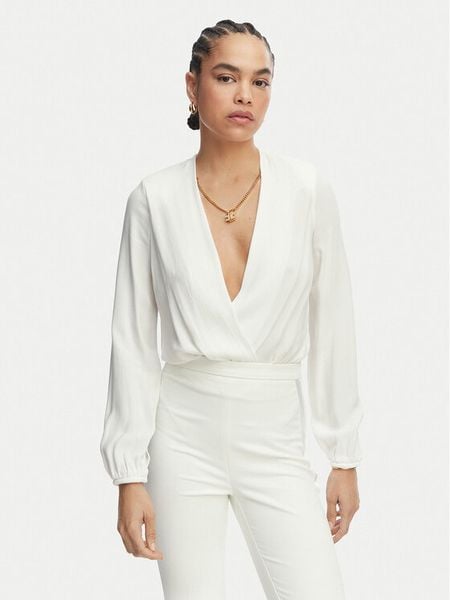 Elisabetta Franchi Body CB-007-62E2-V420 Biały Regular Fit. Białe body Elisabetta Franchi, bez wzorów, z wiskozy. Za 1,158.99 zł.