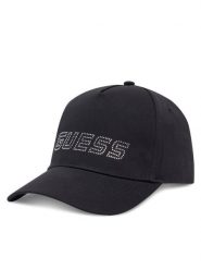 Guess Czapka z daszkiem V5GZ01 WO08O Czarny. Czarne czapki damskie Guess, z aplikacjami, z bawełny. Za 89.99 zł.