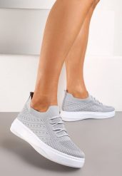 Szare Tenisówki z Elastyczną Cholewką Oplineria. Szare trampki i tenisówki damskie Born2be, bez wzorów, bez zapięcia. Za 64.99 zł.
